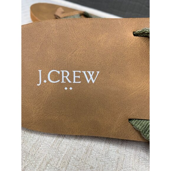 J.Crew Womens Size 9 Brown & Olive Flip Flops Rubber Sole Textile Sandals - Picture 3 of 6